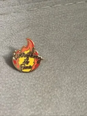 Jewelry | Flame Enamel Pin Yellow Red Orange Everything Is Fine | Poshmark